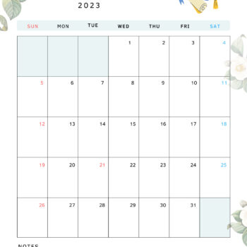 2023年カレンダー・3月